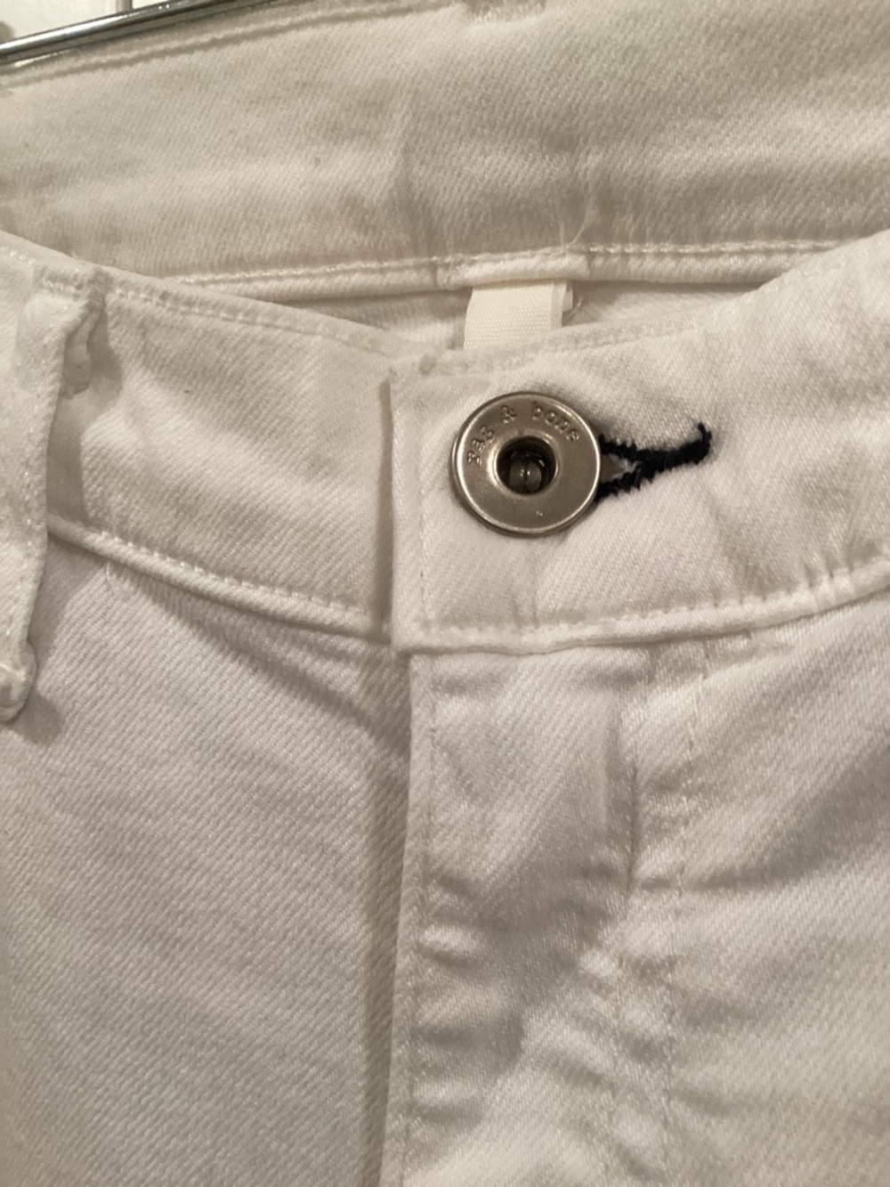 Rag & Bone white cropped Raw hem “The Dre” Jeans 27 w Stretch NWT - Picture 3 of 12